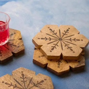Wholesale FAIZA CRAFT Modern Design Eco-Friendly Handmade Wooden <b>Square</b> Coasters <b>Set</b> for Home Use - Product Image 5