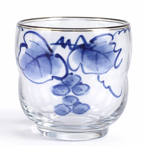 Rustic Blue Vineyard Hand-Painted Glass <b>Candle</b> Jar deal for <b>bulk</b> purchase, export, and private labeling, these <b>candles</b> - Product Image 1