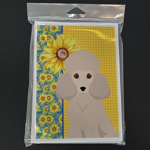 Tournesols d'été Lunatique A7 Taille 5x7 Cartes vierges Cream Caniche Cartes de vœux Pack 8 enveloppes pour notes personnalisées - Product Image 3