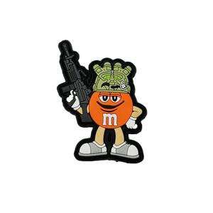 M&M Orange Character Rubber Patch 3D Embossed Stick-On Irregular Shape PVC <b>Material</b> Gift - Product Image 5