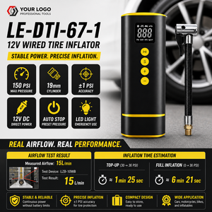 Compresor de Aire Portátil de 12V con Apagado Automático y Pantalla Digital para Vehículos - Product Image 3
