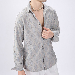 Chemise Homme Vintage à Manches Longues Coupe Ample Streetwear Personnalisée avec Panneaux Patchwork et Carreaux en Flanelle - Product Image 2