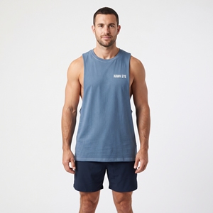 Débardeur de sport bleu pour homme, sans manches, pour la musculation, le fitness et l'athlétisme - Product Image 1