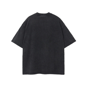 Men's Oversized <b>Vintage</b> Black Short Sleeve Crew Neck T-Shirt Front Cartoon Dragon Print <b>Tee</b> - Product Image 2