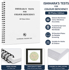Ishihara Farbblindheitstestplatten 38 Platten Edition Spiralgebundenes Visuelles Bewertungsbuch - Product Image 2