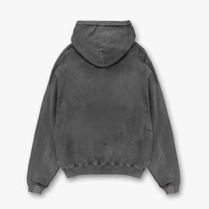 Sudadera con capucha unisex oversize, con efecto desgastado, lavado ácido, estilo nuevo, con cremallera - Product Image 4