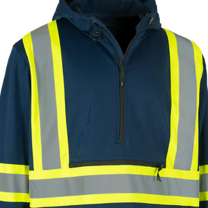 เสื้อฮู้ดนิรภัยแบบกันน้ำ Hi Vis ANSI Class 2 สำหรับผู้ชาย ป้องกันรอยยับ ระบายอากาศได้ดี ไฟ LED กระพริบ ชุดทำงาน รับผลิตแบบ OEM พร้อมสกรีนโลโก้ตามสั่ง - Product Image 2