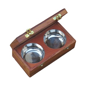 Boîte Masala en bois de manguier avec bol en acier Boîte de rangement d'épices de qualité supérieure faite à la main en bois de bonne qualité - Product Image 1