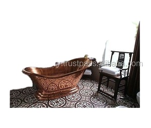 Baignoire à jupe en cuivre de luxe antique Baignoire en fonte pour adultes Caractéristique gonflable en métal pour usage domestique avec emballage en boîte - Product Image 4