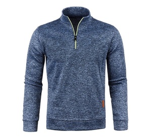 Sweat-shirts et sweats à capuche unisexes de qualité supérieure, 100% coton French Terry, logo personnalisé, fermeture éclair 1/4, poids lourd, pour hommes - Product Image 3