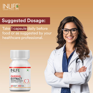 INLIFE Guggul Extract Capsules, extrait d'encens indien (Commiphora Mukul), extrait à base de plantes, 60 capsules végétariennes, certifié GMP, en flacon - Product Image 2