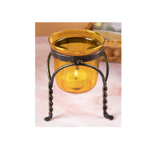 Diseño hecho a mano Venta superior T-light Holder Glass Votive Candle Holder con soporte de metal Precio de fábrica al por mayor Portavelas de metal - Product Image 1