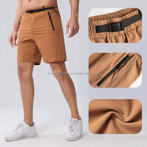 Pantalones cortos con estilo para hombre, pantalones cortos deportivos de secado rápido para correr, con bolsillo con cremallera, ropa deportiva para hombre, pantalones cortos de nailon elásticos informales - Product Image 2