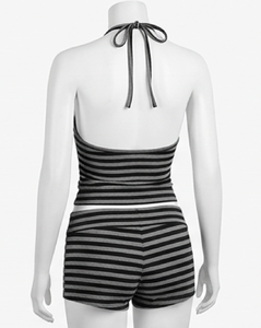 Ensemble débardeur et short respirant noir et gris uni pour femme, style Y2K, deux pièces, été, tenue décontractée, extensible et assortie - Product Image 3