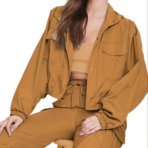 OEM <b>Women</b> Windbreaker Nylon Tracksuit Set 2 Piece Set Lightweight <b>Mesh</b> Lining Waterproof Breathable Windbreaker Tracksuits Set - Product Image 1