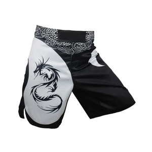 กางเกง MMA ชาย สีดำขาว พิมพ์ลายแบบ Sublimation แห้งเร็ว สำหรับกีฬามวยปล้ำผสม ทรงปกติ ไซส์ผู้ใหญ่ - Product Image 3