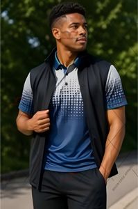 <b>Men's</b> Breathable Color Blocked <b>Vest</b> With Zipper Turn-down Collar Casual Outer Wear Red <b>Black</b> Blue Spring Regular Fit - Product Image 3