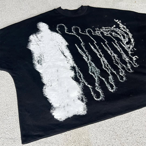 Logo personnalisé, impression silicone haute densité, mélange coton éponge, coupe courte, épaules tombantes, style streetwear, coupe ample et carrée, séchage rapide - Product Image 6