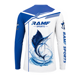 เสื้อตกปลา UPF 50 แบบกำหนดเองได้ แห้งเร็ว ผลิตจากโพลีเอสเตอร์ ป้องกันรังสียูวี ระบายความชื้น แขนยาว - Product Image 2