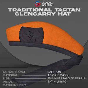OEM ODM Authentique Bonnet Glengarry de Cérémonie des Highlands en Safran avec Pompon Décoratif et Style Traditionnel 2026 - Product Image 3