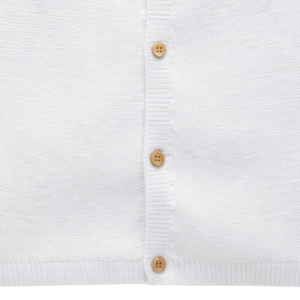 Cardigan en tricot texturé blanc pour bébé, en coton doux, à manches longues, boutonné devant, pour nouveau-né, nourrisson, tout-petit - Product Image 6