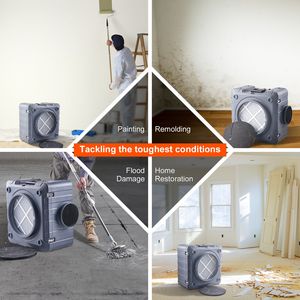 Purificateur d'air domestique empilable à air négatif 550 CFM avec filtration en 3 étapes, filtre à charbon MERV10 et filtre HEPA H13 - Product Image 5