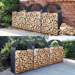 Support de rangement pour bois de chauffage extérieur écologique de qualité supérieure avec cadre en métal résistant aux intempéries pour jardin ou patio - Product Image 6