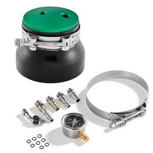 Tester di perdite Turbo Boost con cappuccio in alluminio 6061 da 4 e 3 pollici, adattatore manometro 0-30 PSI per il controllo della pressione del tubo di aspirazione dell'auto - Product Image 1