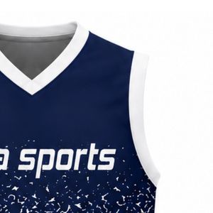 Navy Blue White Volleyball Sleeveless Shirt Team Sportswear Athletic Top Competition Training Uniform Apparel - Product Image 4