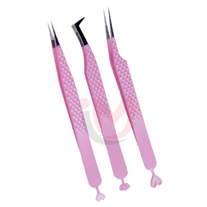 Pince à épiler pour extensions de cils en fibre dorée, en acier inoxydable, avec grip anti-magnétique, durable et de précision pour les extensions de cils - Product Image 4
