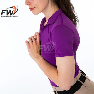 Camiseta de manga corta roja de gran tamaño, elegante y de calidad premium OEM para carreras de caballos, top ecuestre técnico de verano con etiqueta privada - Product Image 5