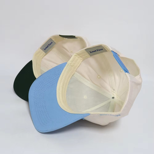 Casquette de baseball unisexe en coton à visière incurvée, structurée, bicolore, avec logo brodé de haute qualité, 5 panneaux, personnalisable OEM - Product Image 6