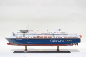Maquette de bateau en bois artisanale MS Color Magic Cruiseferry 27,5 pouces - Réplique de bateau de croisière de luxe Norvège - Cadeau d'affaires Feng Shui haut de gamme - Product Image 2