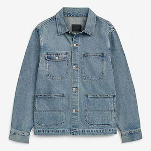 OEM Customizable Men's Winter Casual <b>Denim</b> <b>Jacket</b> 100% Cotton Button-up Coat Regular Fit Quick Dry Breathable Cotton Lining - Product Image 5