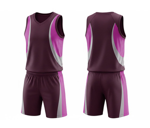 Ensemble de maillots de basket-ball personnalisés, maillot et short professionnels avec impression par sublimation, vêtements de sport d'équipe pour hommes, femmes et jeunes - Product Image 3