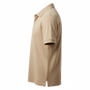 <b>Men's</b> Beige Pique Polo <b>Shirt</b> | Custom Logo & Bulk Wholesale | Short Sleeve Casual & Uniform Top - Product Image 2