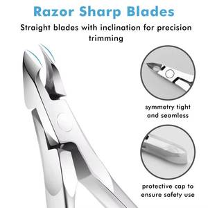 Professional Stainless Steel <b>Nail</b> <b>Clippers</b> Curved Blade Sharp Tip New Design Wide Jaw Opening <b>Thick</b> <b>Nails</b> Durable Adult Use - Product Image 3