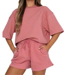 Ensemble décontracté pour femmes, t-shirt et short, tissu en coton respirant, design confortable, parfait pour l'été - Product Image 3