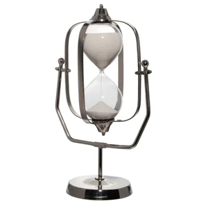 <b>Sand</b> <b>Timer</b> Black Metal Hourglass Kitchen Table Clock Hourglass Nautical Time Management Office Decorative & Useful Hot Arrival - Product Image 1