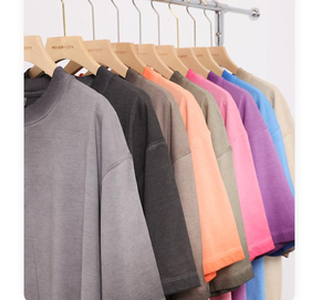 Camisetas de Algodón Vintage con Lavado Ácido Negro Personalizadas de Gran Venta para Hombre, Diseño Liso Oversize con Hombros Caídos - Product Image 5