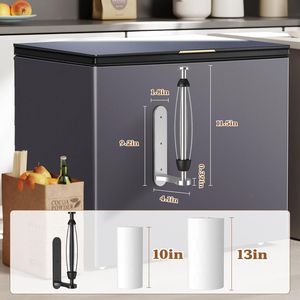 Portarotolo Magnetico Argento con Meccanismo a Cricchetto per Strappo con Una Mano, Montaggio Adesivo a Parete Senza Foratura, Organizer per Frigorifero - Product Image 4