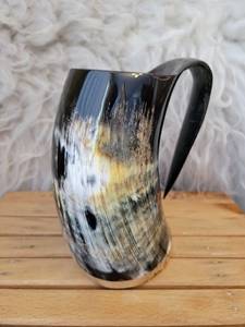 Taza Universal de Cuerno Negro de Búfalo Natural, Ecológica, con Base de Madera para Cerveza, con Logotipo, Precio de Fábrica, INDIA - Product Image 3