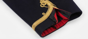 Chaqueta Napoleónica Personalizable y Transpirable, Túnica, Uniforme, Pelisón Negro con Cuello Trenzado Dorado, Unisex - Product Image 3