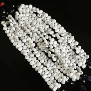 Perles en howlite blanche naturelle, forme poire, 8x11MM 9x12MM, facettées, prix de gros, en vrac, pour la fabrication de bijoux, 8 pouces - Product Image 5