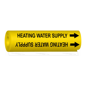 Marqueur de tuyauterie haute visibilité Brady résistant à la chaleur et aux produits chimiques pour les conduites d'eau industrielles - Product Image 1