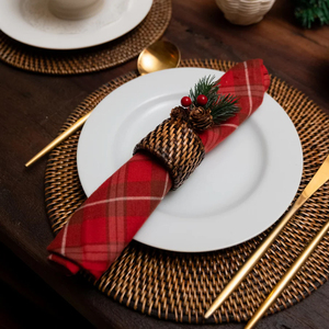 Eco Friendly Rattan Napkin <b>Ring</b> Handmade Rustic Bohemian Dining Table Setting Decoration Bulk Export Supplier - Product Image 1