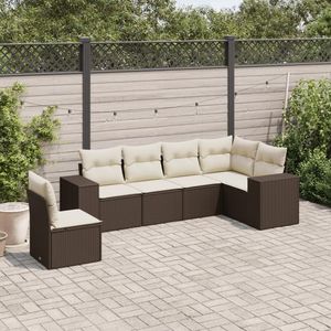 Grand ensemble de canapés de jardin modulaires en rotin PE marron - Product Image 1