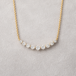 0.50 Ct Round Cut Lab Grown Diamond Curved Necklace 14k Yellow Gold Luxury Anchor Chain 18 Inch Jewelry <b>Gift</b> Women Party - Product Image 1