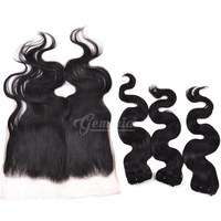 Cheveux indiens Remy vierges naturels, cuticules alignées, ondulation naturelle, double trame machine