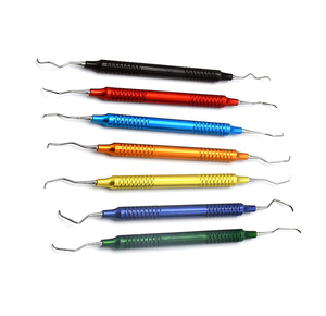 Juego de 7 Piezas de Curetas Dentales Multicolores Gracey, Instrumentos Dentales Manuales de Clase I, Aprobados por CE e ISO, de Acero Inoxidable - Product Image 3